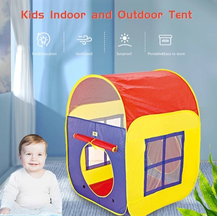 Portable Kids Play Tent House with 50 Balls – Foldable Baby Play Hut Indoor & Outdoor