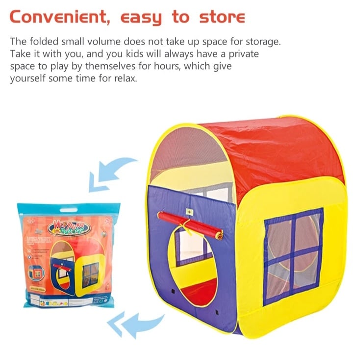 Portable Kids Play Tent House with 50 Balls – Foldable Baby Play Hut Indoor & Outdoor