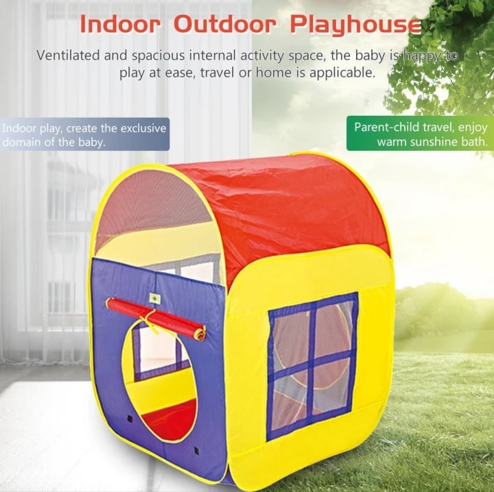 Portable Kids Play Tent House with 50 Balls – Foldable Baby Play Hut Indoor & Outdoor