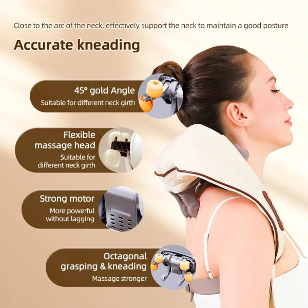 Wireless Rechargeable electric Neck & Shoulder Massager | Relaxing Neck & Back Massage Pillow