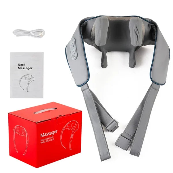 Wireless Rechargeable electric Neck & Shoulder Massager | Relaxing Neck & Back Massage Pillow