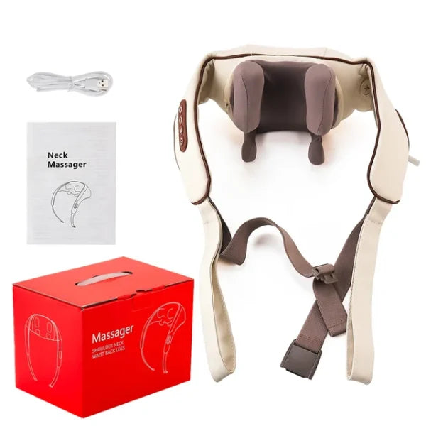 Wireless Rechargeable electric Neck & Shoulder Massager | Relaxing Neck & Back Massage Pillow