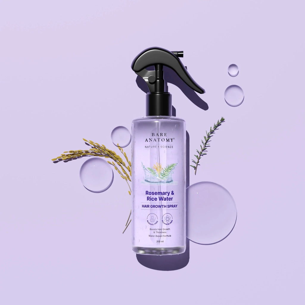 Rosemary & Rice Water Hair Growth Spray 200ml | Anti Hair Fall, Hair Thickening & Strengthening Spray