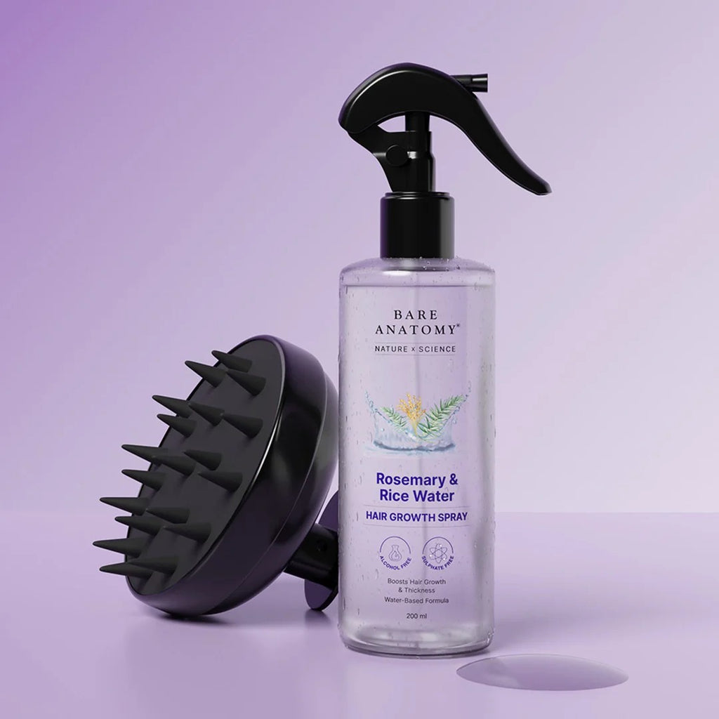 Rosemary & Rice Water Hair Growth Spray 200ml | Anti Hair Fall, Hair Thickening & Strengthening Spray