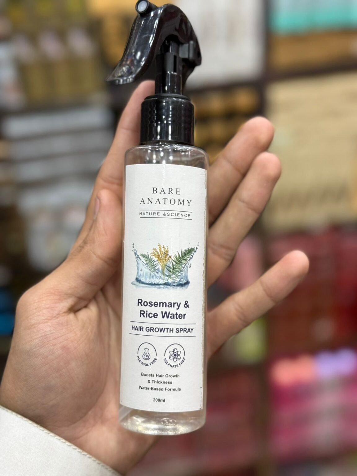 Rosemary & Rice Water Hair Growth Spray 200ml | Anti Hair Fall, Hair Thickening & Strengthening Spray